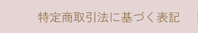 特定商取引法に基づく表記